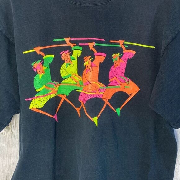 Vintage Goodwear Rank Streetwear Graphic Heavyweight T Shirt Neon Size L 90's 53 - Picture 2 of 11